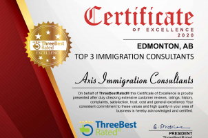 Certificate of Excellence 2020 - Axis Immigration Certificate of Excellence 2020 - Axis Immigration